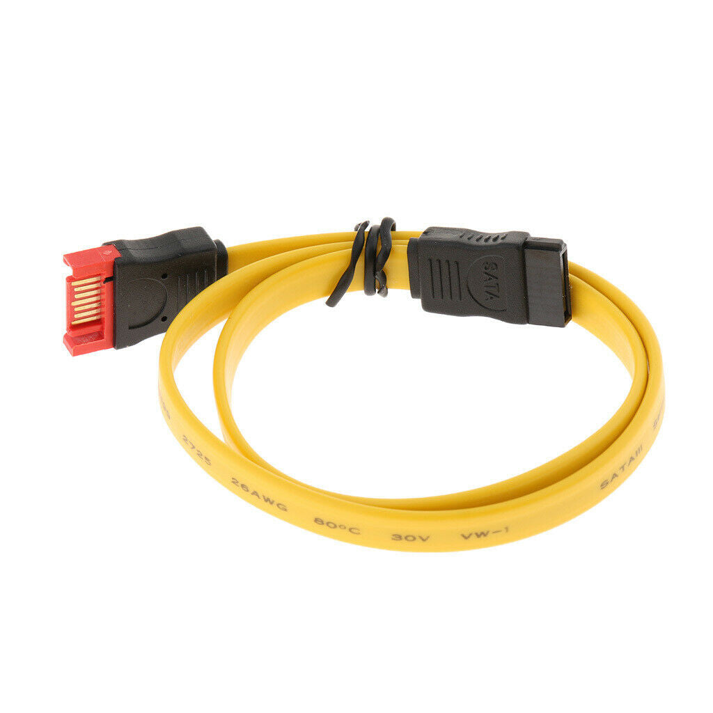 4X SATA III Cable, SATA III 7 Pin Male To 7 Pin Female Extension Cable-Yellow