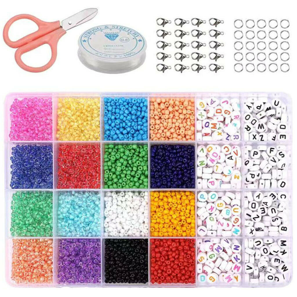 6600x Flat Round Clay Spacer Beads Kits Jewelry Making for Kids Crafts