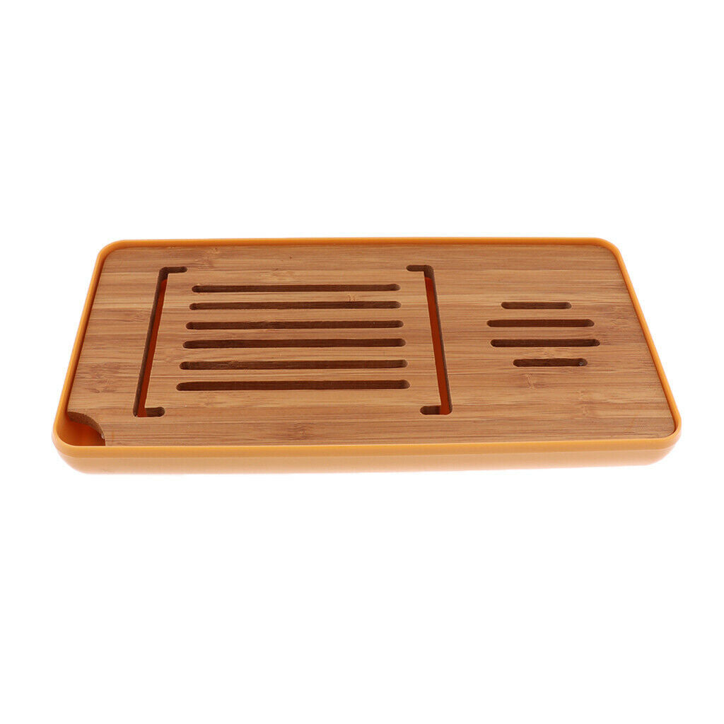 Chinese Gongfu Tea Table Serving Tray Brown Tabletop Tray for Kungfu Tea Set