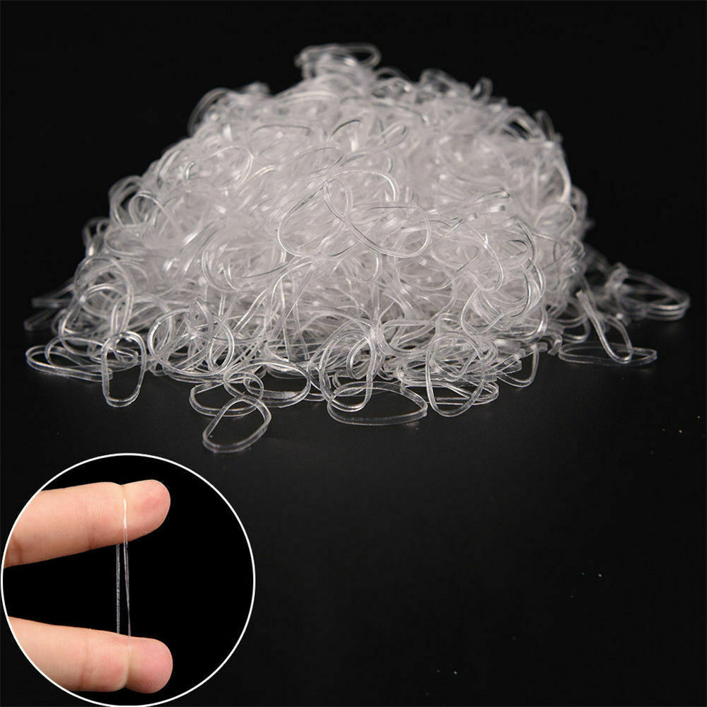 500X Mini clear Hair Elastics Rubber Bands Braids Braiding Plaits Small Bands