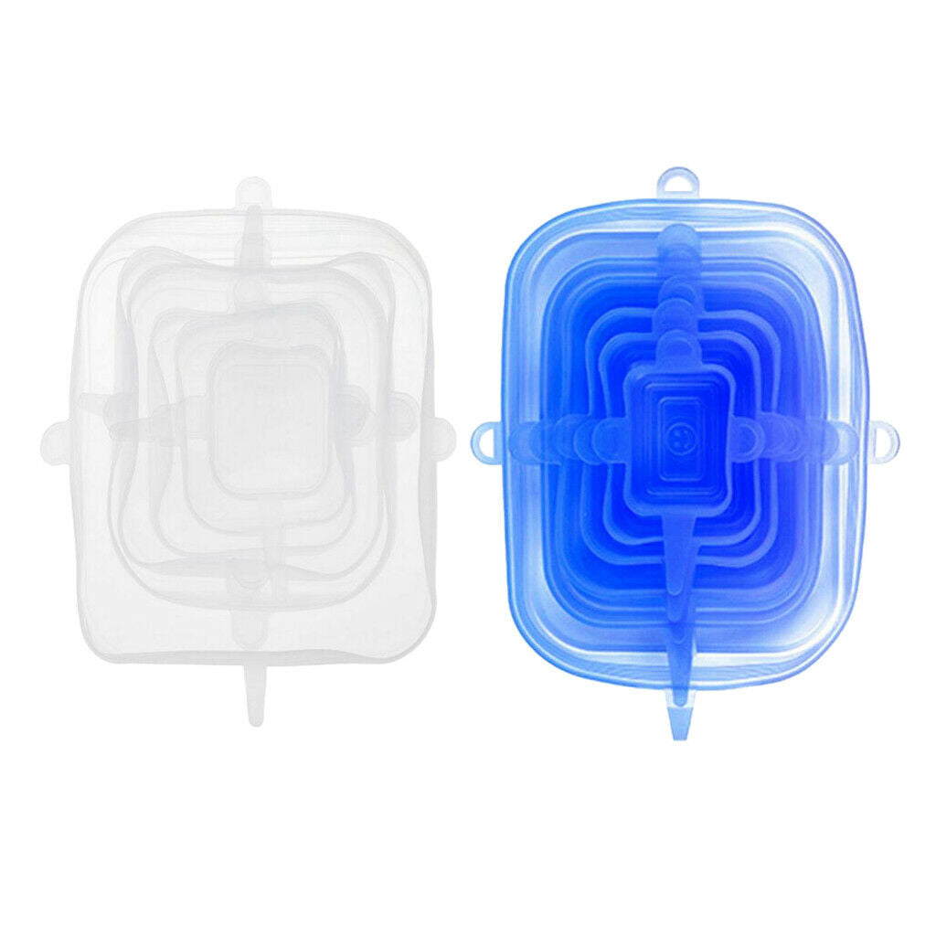12pcs Silicone Stretch Lids Reusable Kitchen Freezer Safe for Bowls Dishes