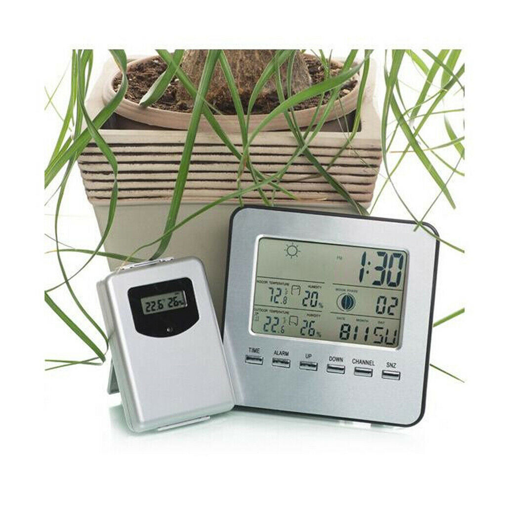 Digital Weather Thermometer Home Alarm Clock Indoor Outdoor Wireless Station