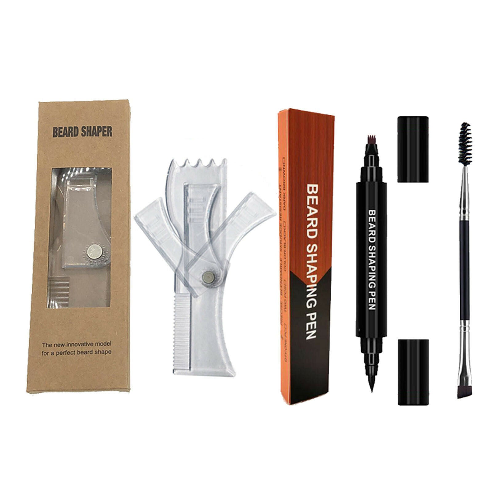 Waterproof Beard Filling Pen Kit Salon Hair Engraving Styling Eyebrow Brush Tool