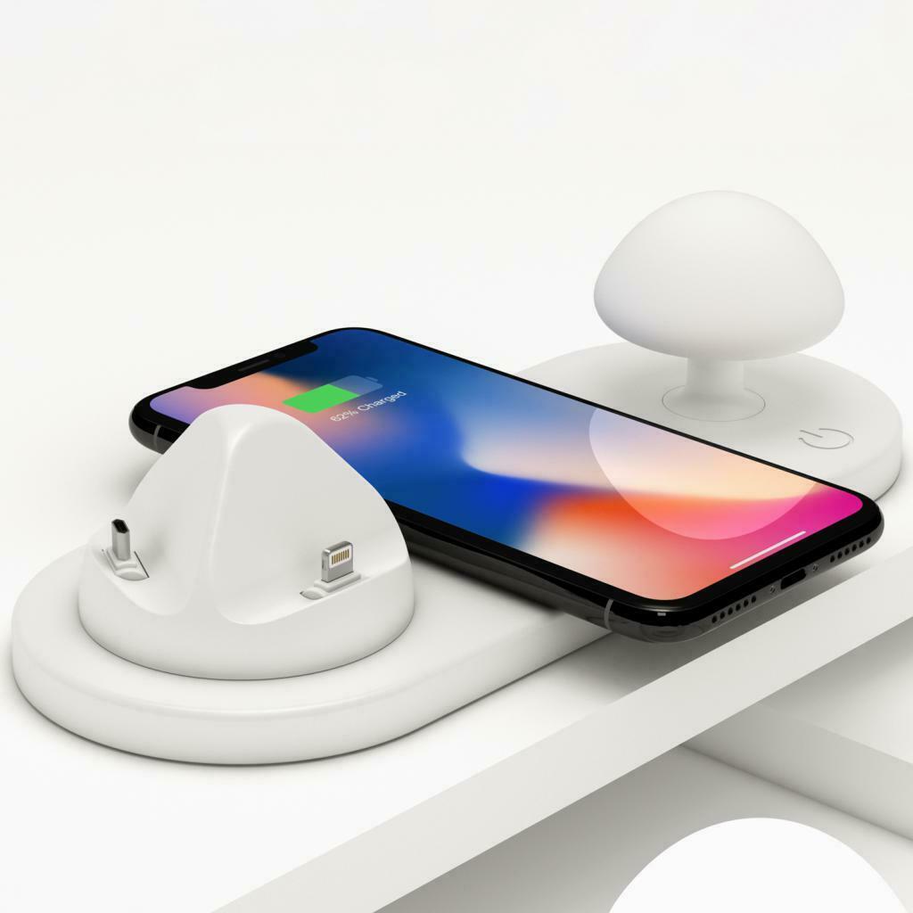 Wireless Qi Multi-Mushroom Fast Charging Station For All Active Devices