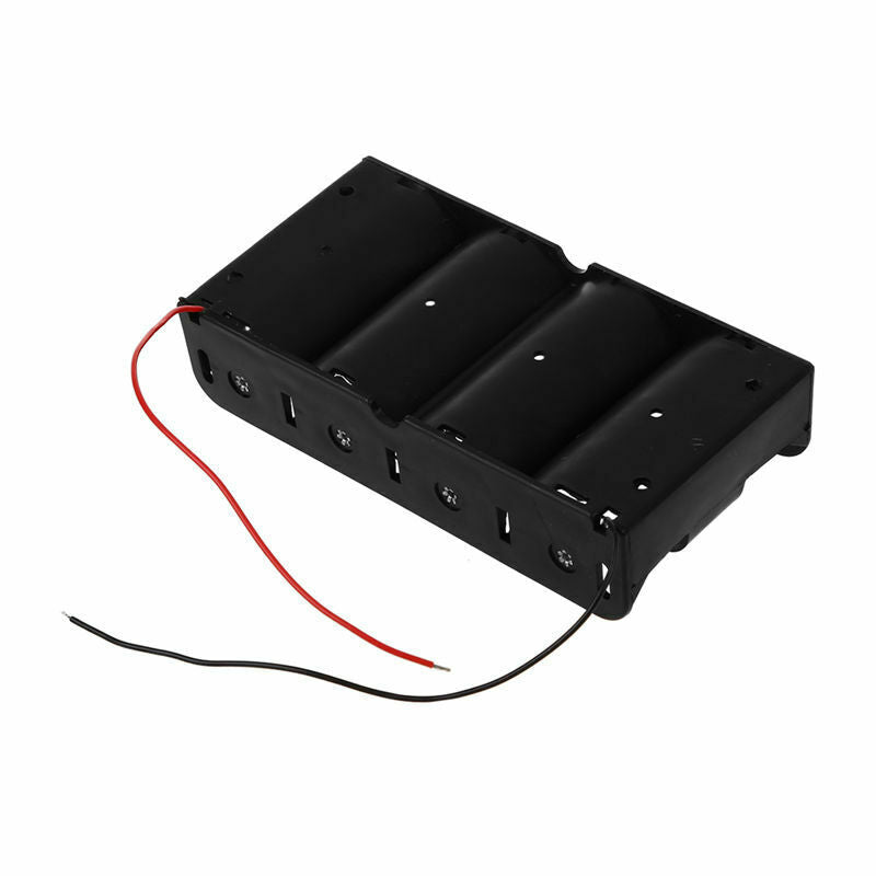 Sp Clip Black 4 x 1.5V D Size Battery Batteries Holder Case Y9G2G2