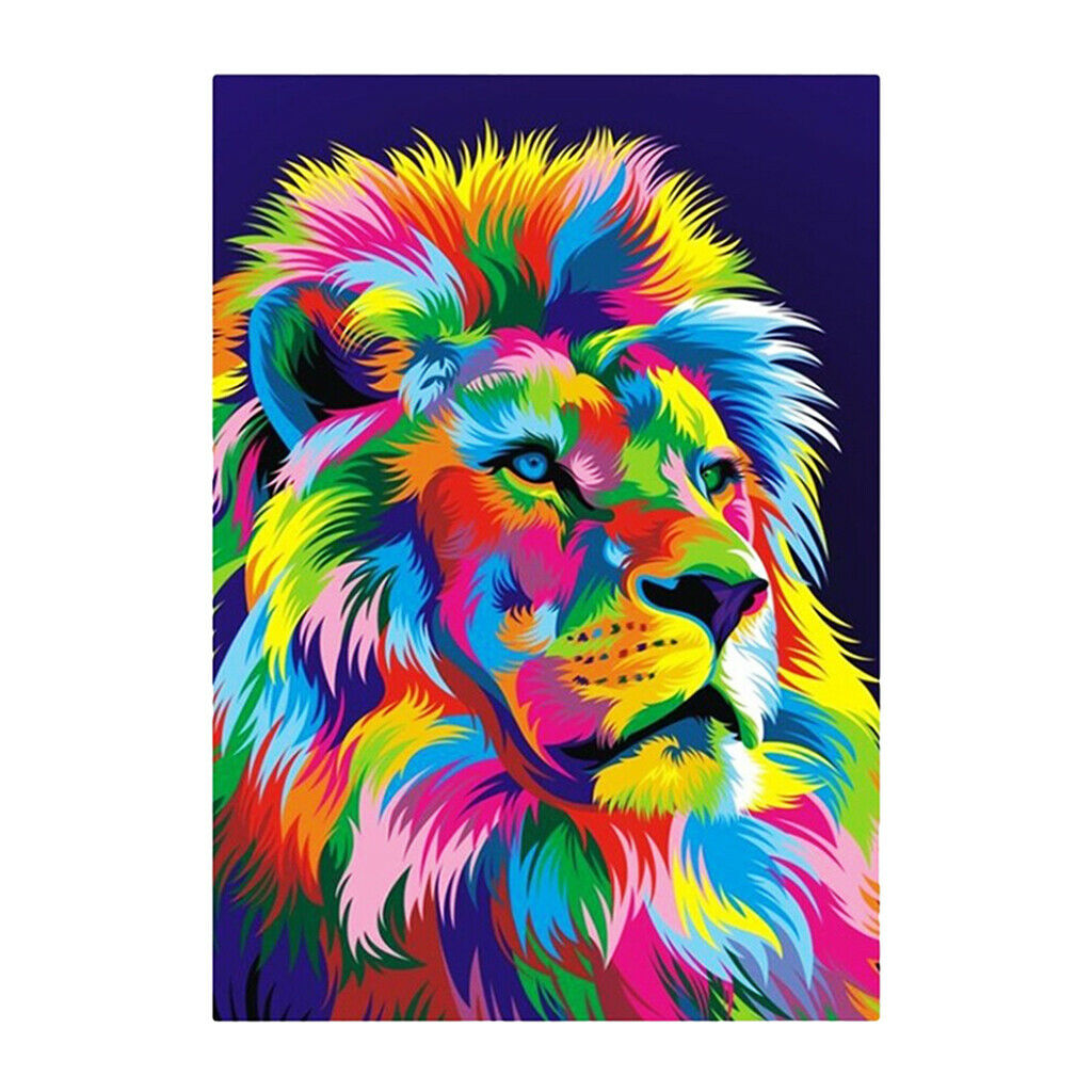 DIY 5D Animal Dog Diamond Painting Embroidery Cross Stitch Kit 30x40cm Lion