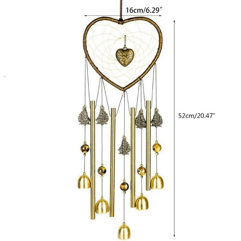 Heart Wind Chimes Living Yard Garden Hanging Windchimes Home Decor Ornaments Dre