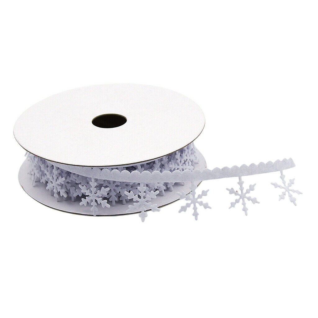 5m 25mm Christmas Snowflake Ribbon Trim DIY Wedding Decoration Gift Wrapping