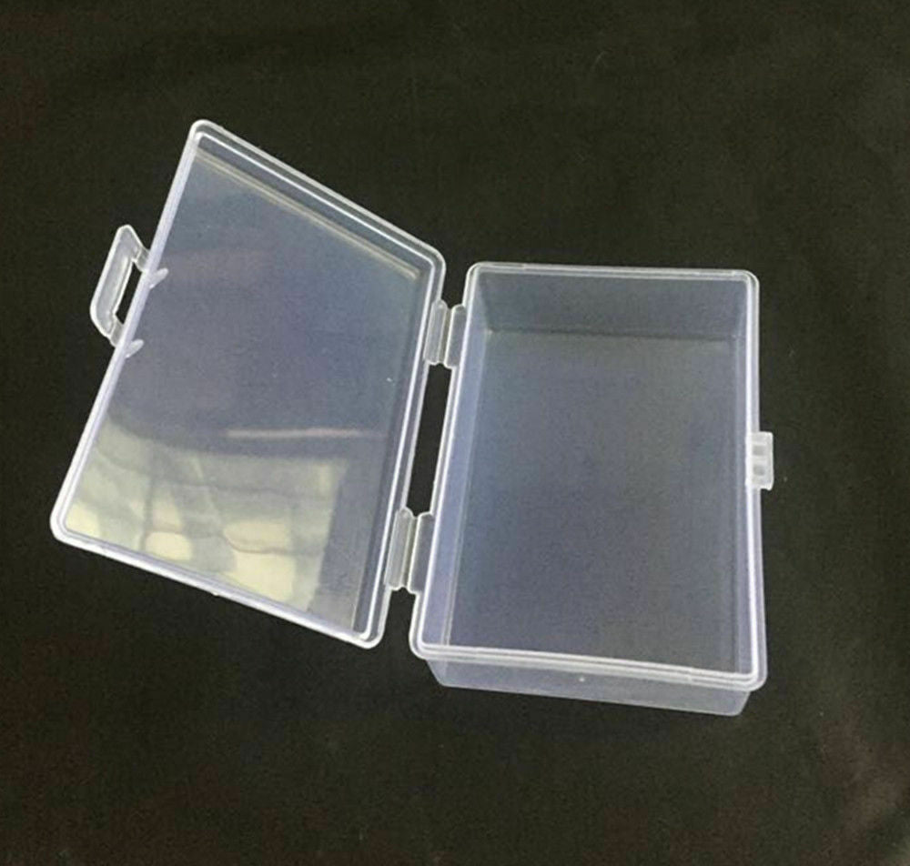 Small Transparent Plastic Storage Box Clear Square Multipurpose Display Case U