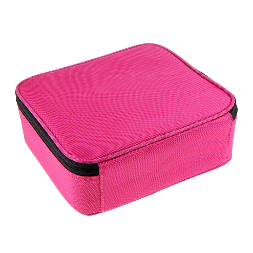 Makeup Organizer Brush Holder Cosmetics Storage Zipper Handbag Box pink