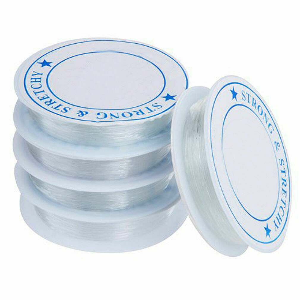 White Crystal Elastic Line Rope Beading Wire Jewelry Wrap Craft Wire
