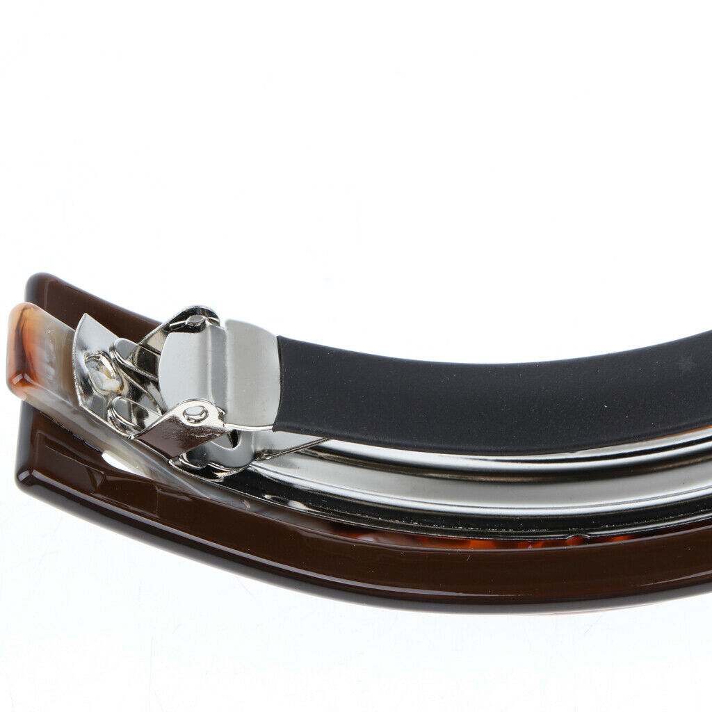 2Pcs Big French Acetate Hairclip Automatic Barrette Women Thick Hair Hairpin