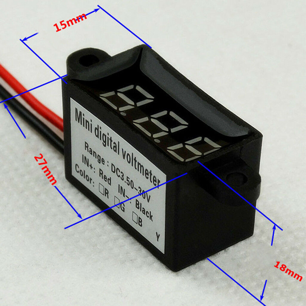 Mini Digital Voltmeter DC3.5-30V LED Diaplay Panel Voltage Meter Tool Red