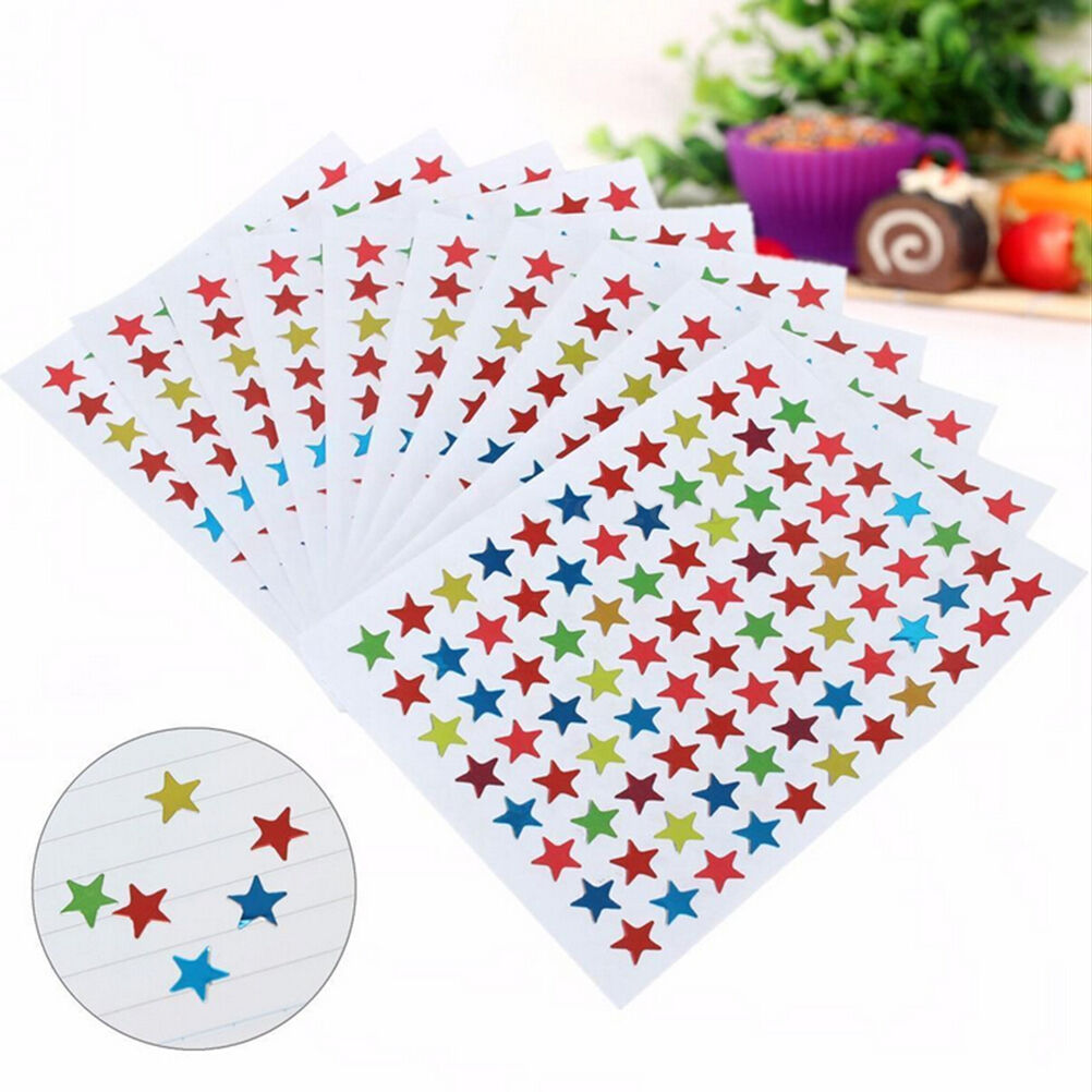 New 880Pcs Star Shape Stickers Labels For Children Teacher Reward DIY BD.l8