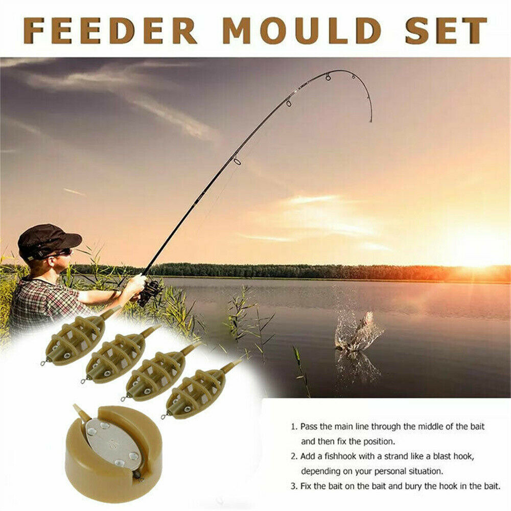 4+1 Inline Method Feeders Mould Kit For Carp NEWFishing Tackle Practical Use Set