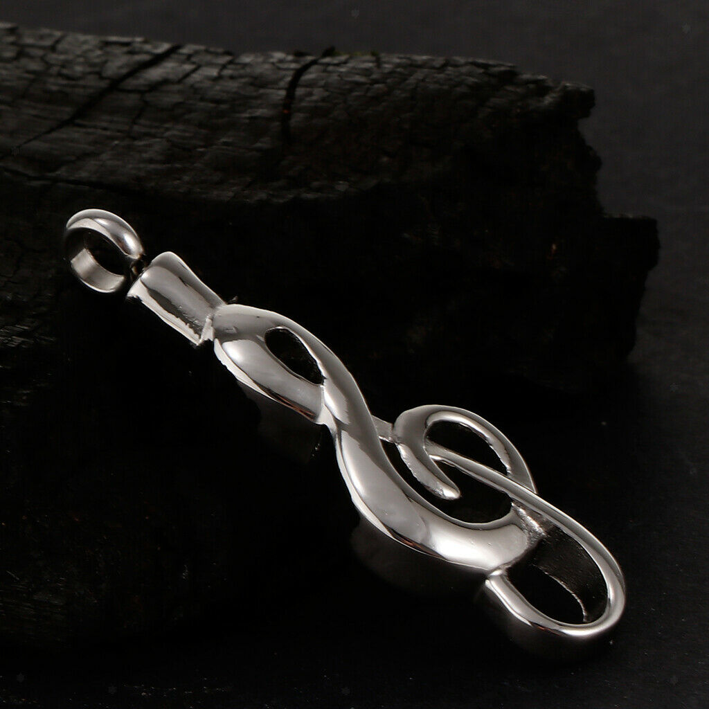 Prettyia Stainless Steel Music Note Shape Ash Urn Pendant Memorial Cremation