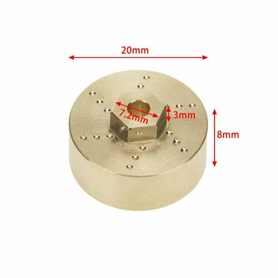 6mm Widen Axle Wheel Hub Brass Counterweights for Axial SCX24 90081 1:24 RC Car