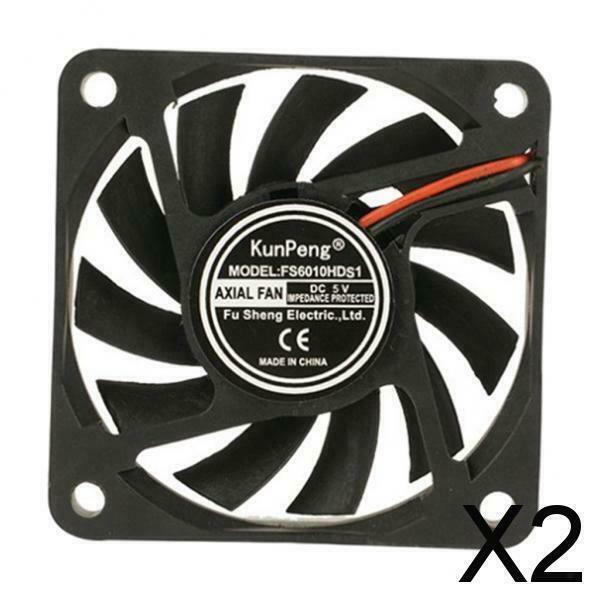 2X DC5V Cooling Fan Large Air Volume Radiator Heatsink Cooling System 60x10mm