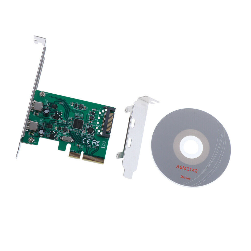 PCI-E Pci-Express to 2 Ports USB 3.1 Add on Expansion Card Adapter 10 Gbps