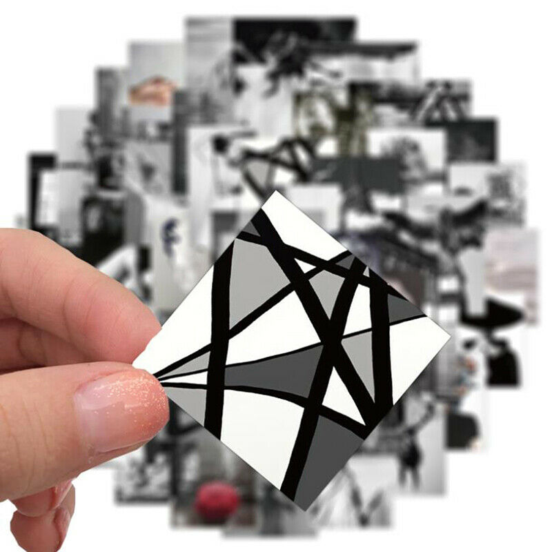 50Pc Black White Style Declining City Stickers Luggage Guitar Graffiti St.l8