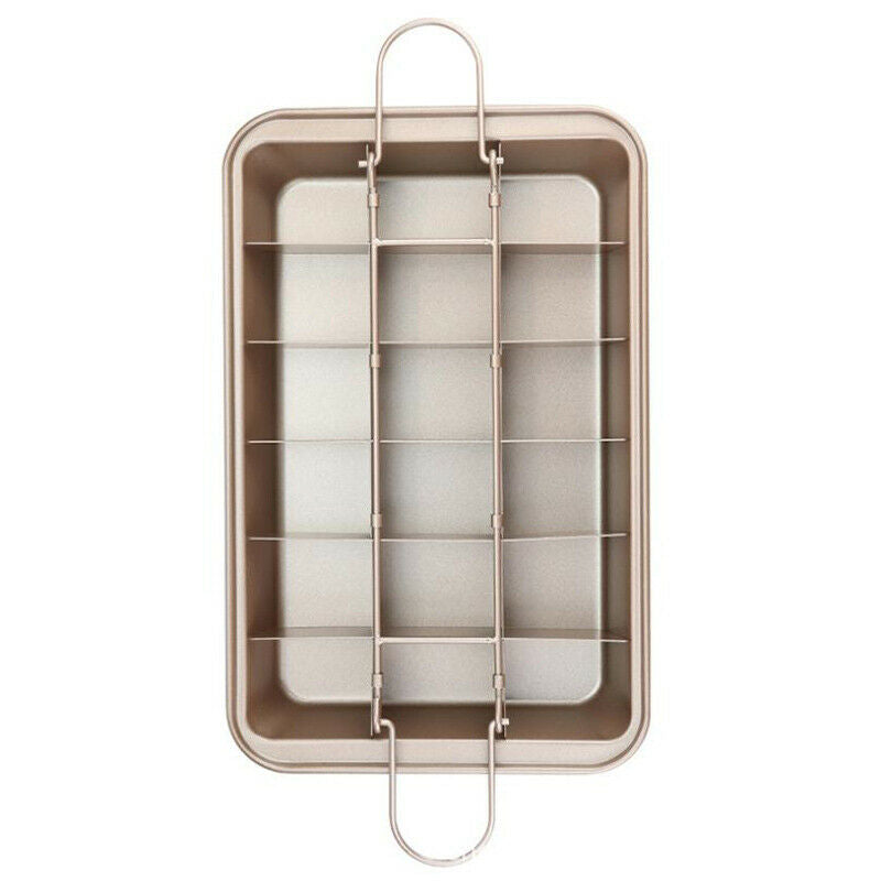 18 Holes Brownie Pan Nonstick Baking Tray Square Cake Mold DIY Baking ToolBDAU