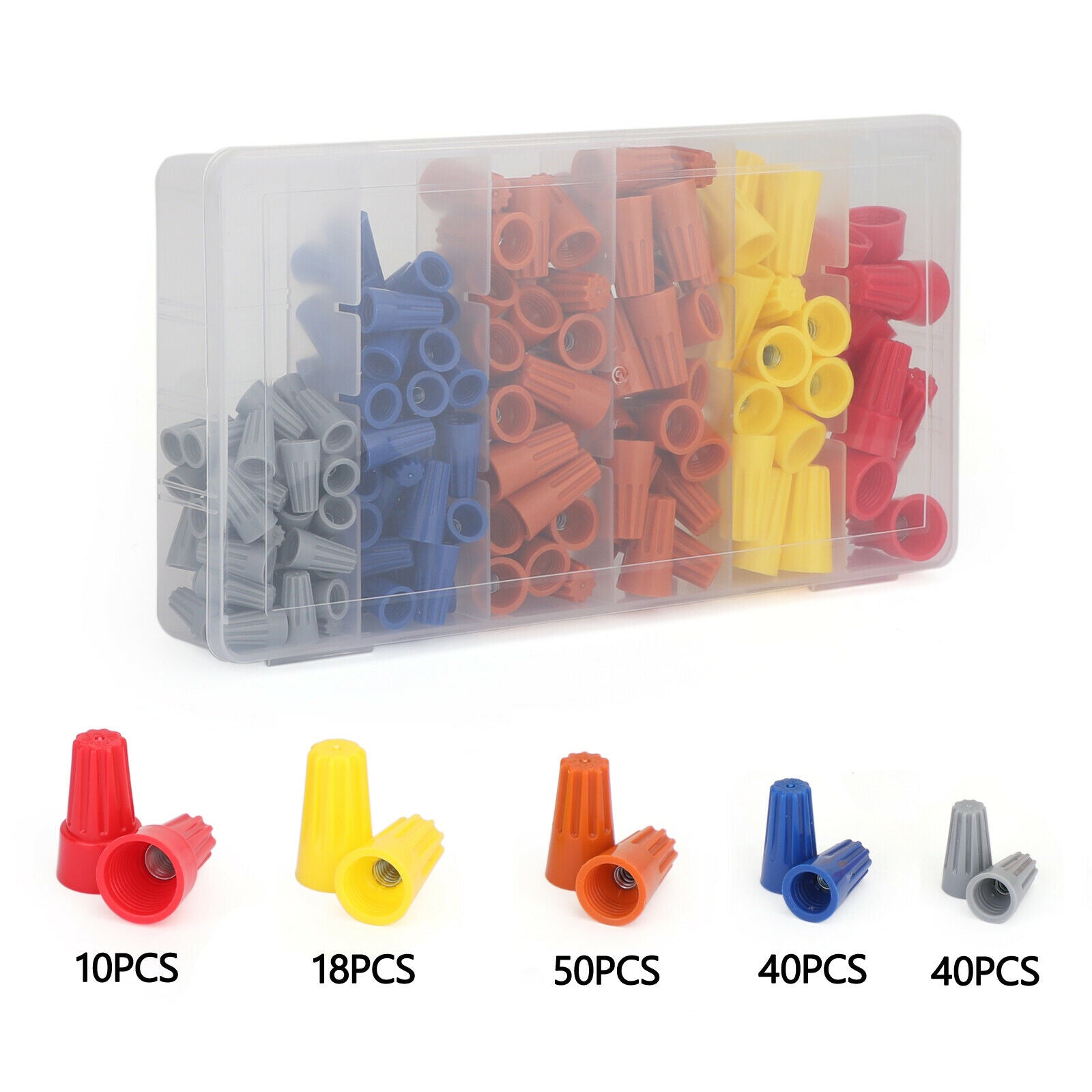 158pc Wire Connectors Assortment Kit Set 22-14/14-18 AWG Caps Nuts CN