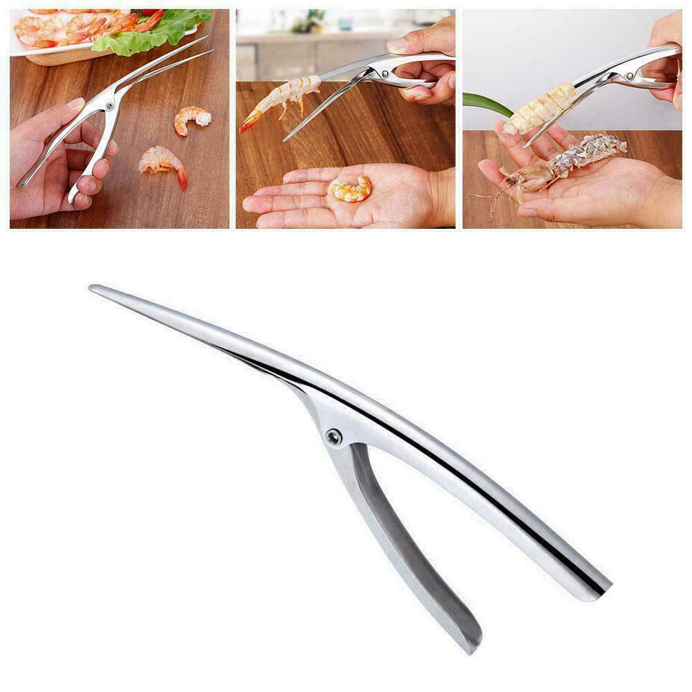 Stainless Steel Prawn Peeler Shrimp Deveiner Peel Device Pliers Kitchen