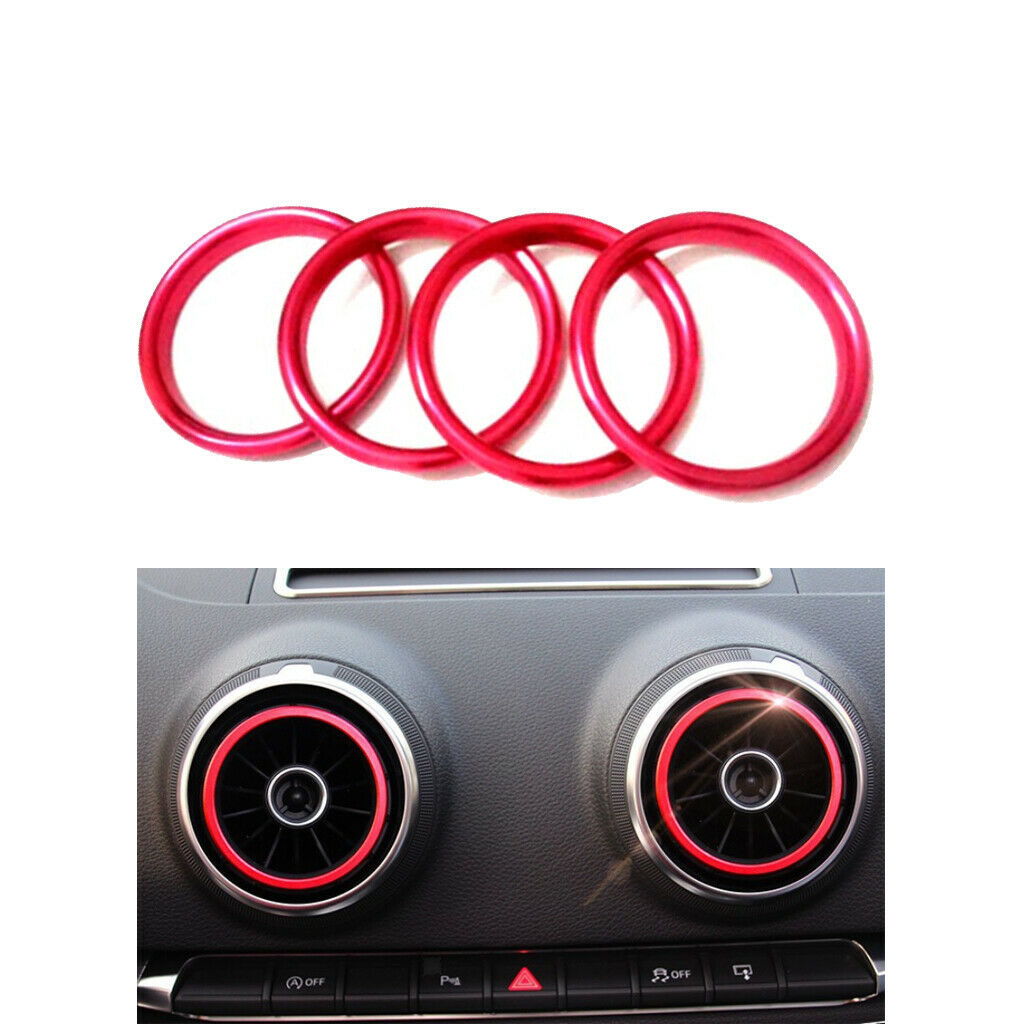 8 Pieces Air Vent Outlet Rings Decoration Cover for Audi A3 Easy install