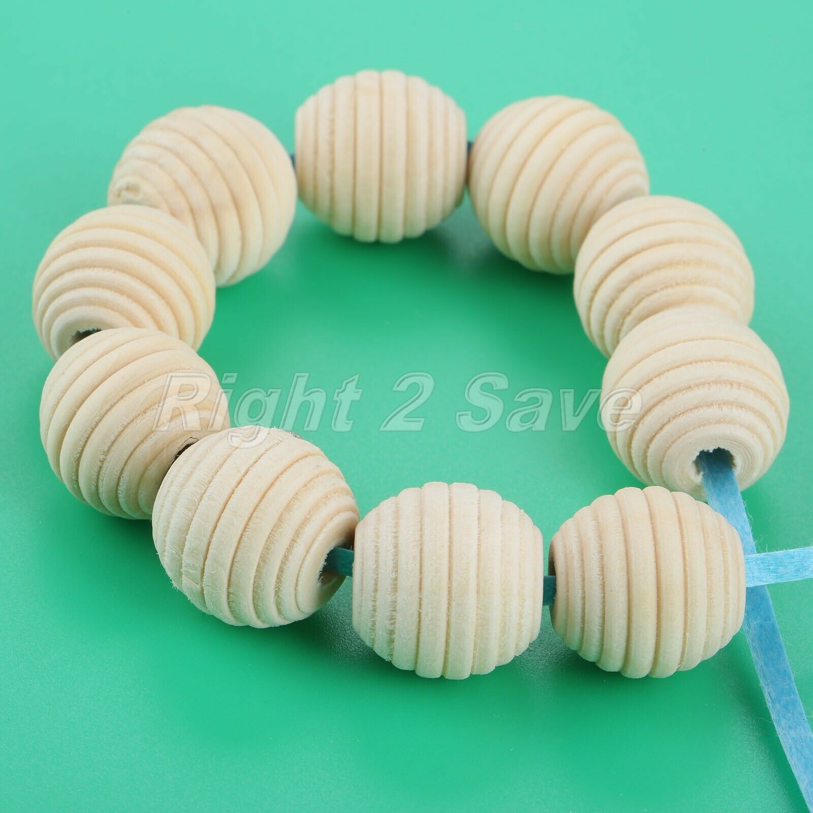20pcs Round Natural Beehive Wood Beads 20mm No Varnish DIY Baby Teether Teething