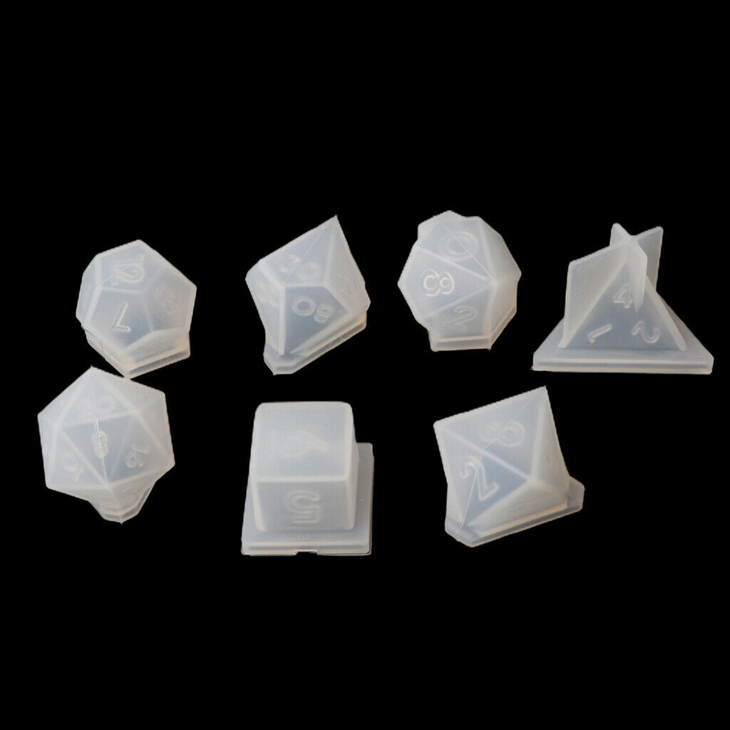 7 Shapes Dice Fillet Square Triangle Dice Mold Dice Digital Game Silicone Mould