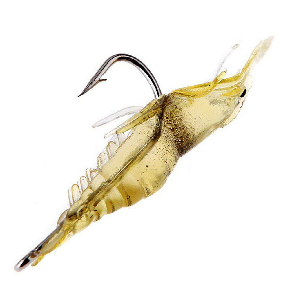 5PCS Soft Lures Bait Shrimp Fishing Simulation Prawn Saltwater Hooks Fish New