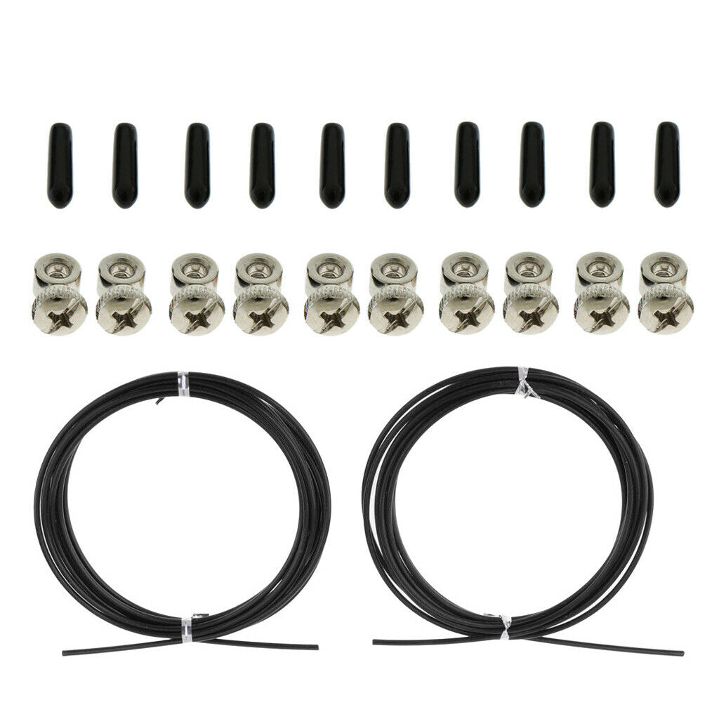 Replacement Jump Rope Cord Speed Rope Cable & Screws   Collar Ends Black