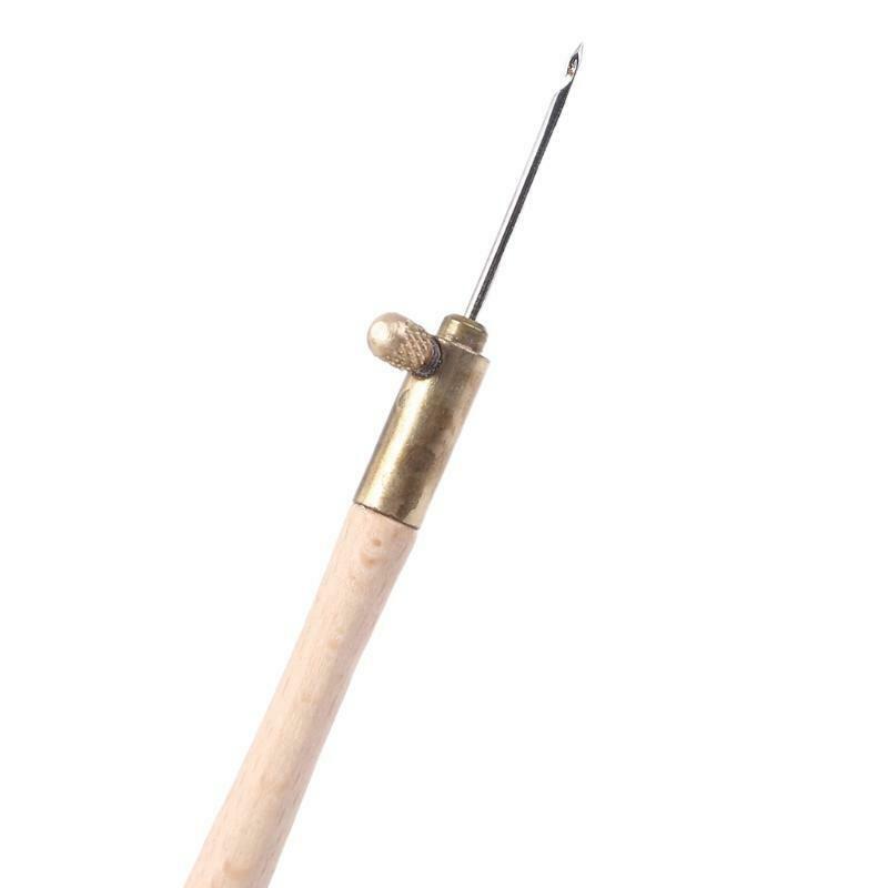 Embroidery Punch Needle French Crochet Hook with 3 Needles Pen Cross Stitch Tool