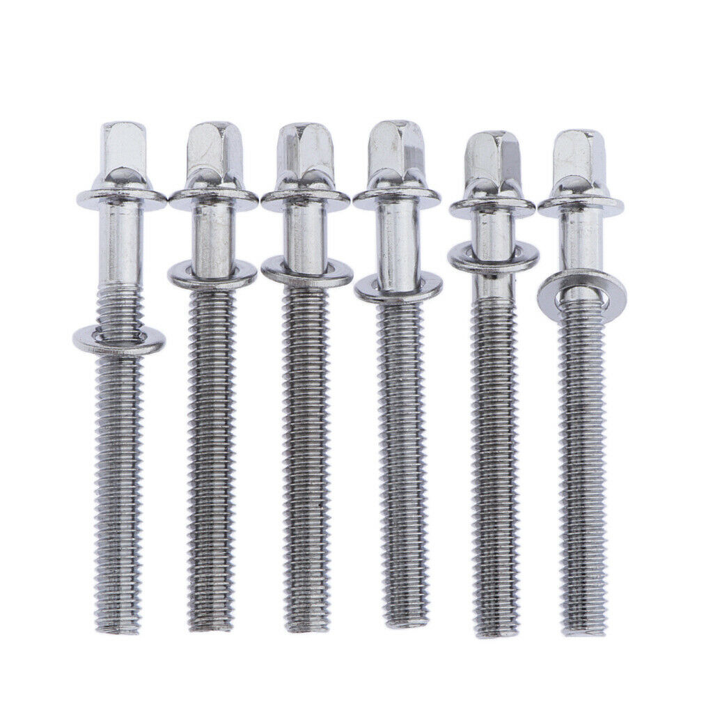 6x NEW Chrome 50mm Drum Tension Rods for Tom Bass Drum Build Accessory