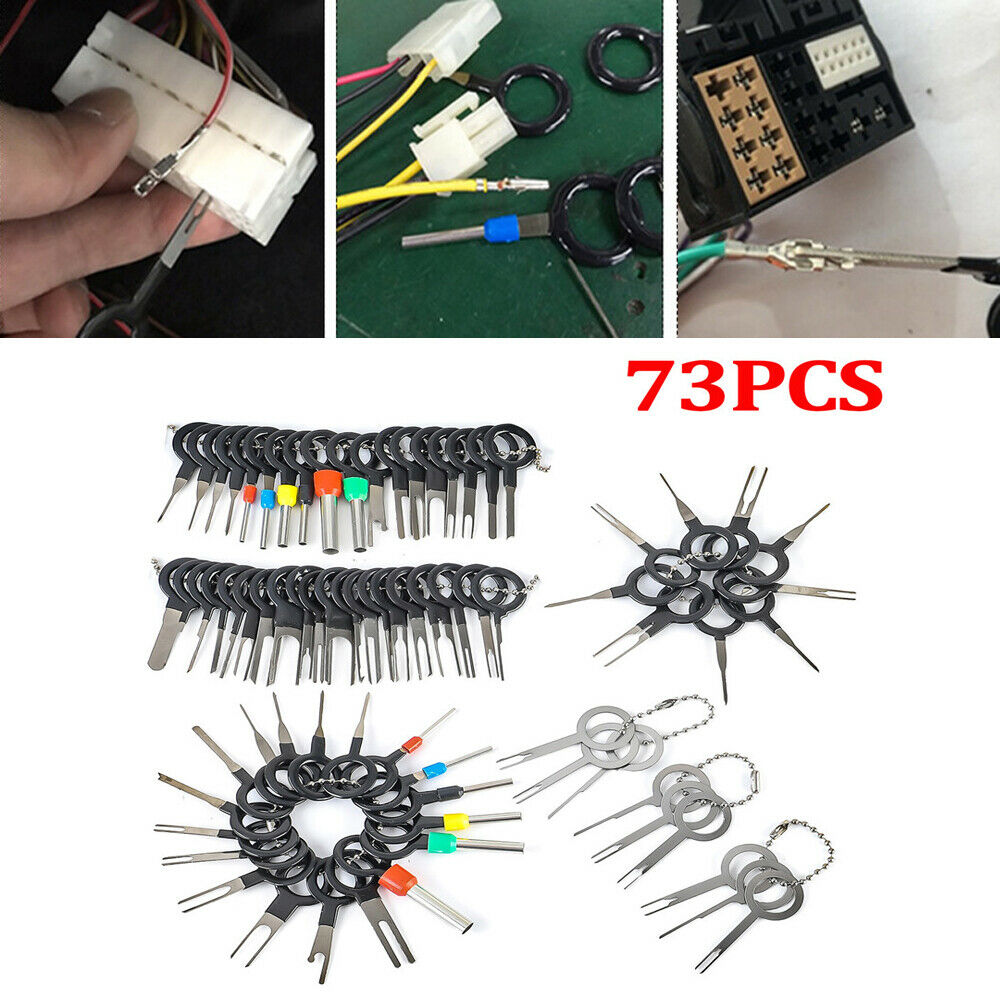 73 Pcs/Set Terminal Removal Electrical Wiring Crimp Connector Pin Extractor Kit