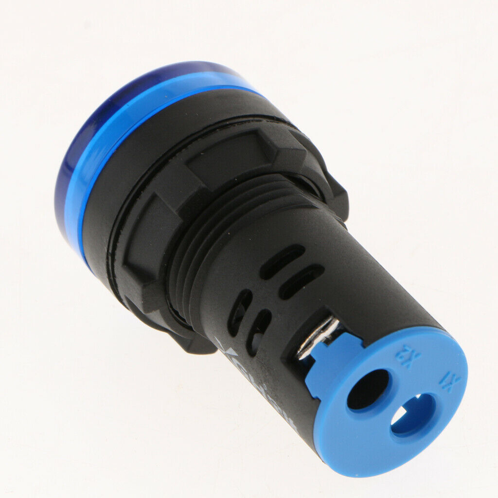 12V LED Indicator Signal Control Indicator Light Control Panel 22mm Blue