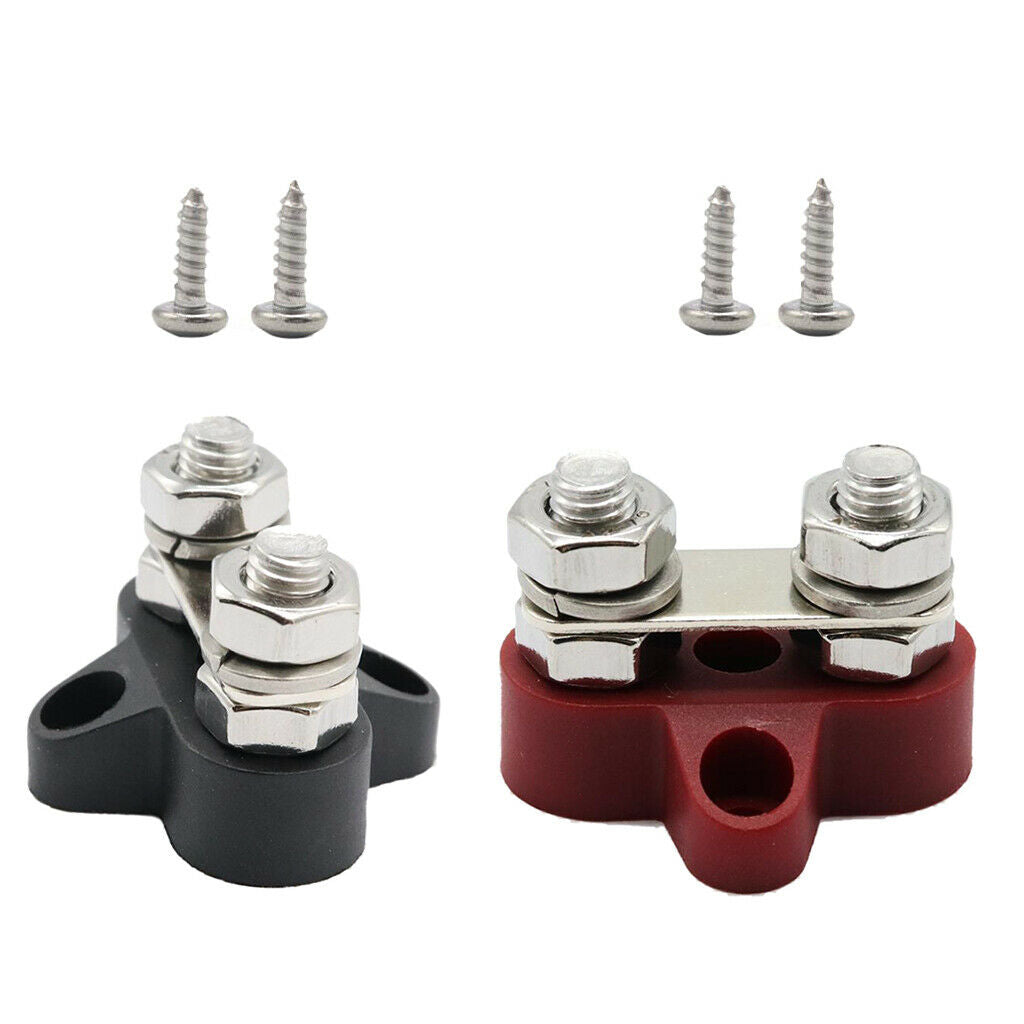 1 Pair DC48V Dual M8 Terminal Stud Bus Bar Power Distribution Box for Boat