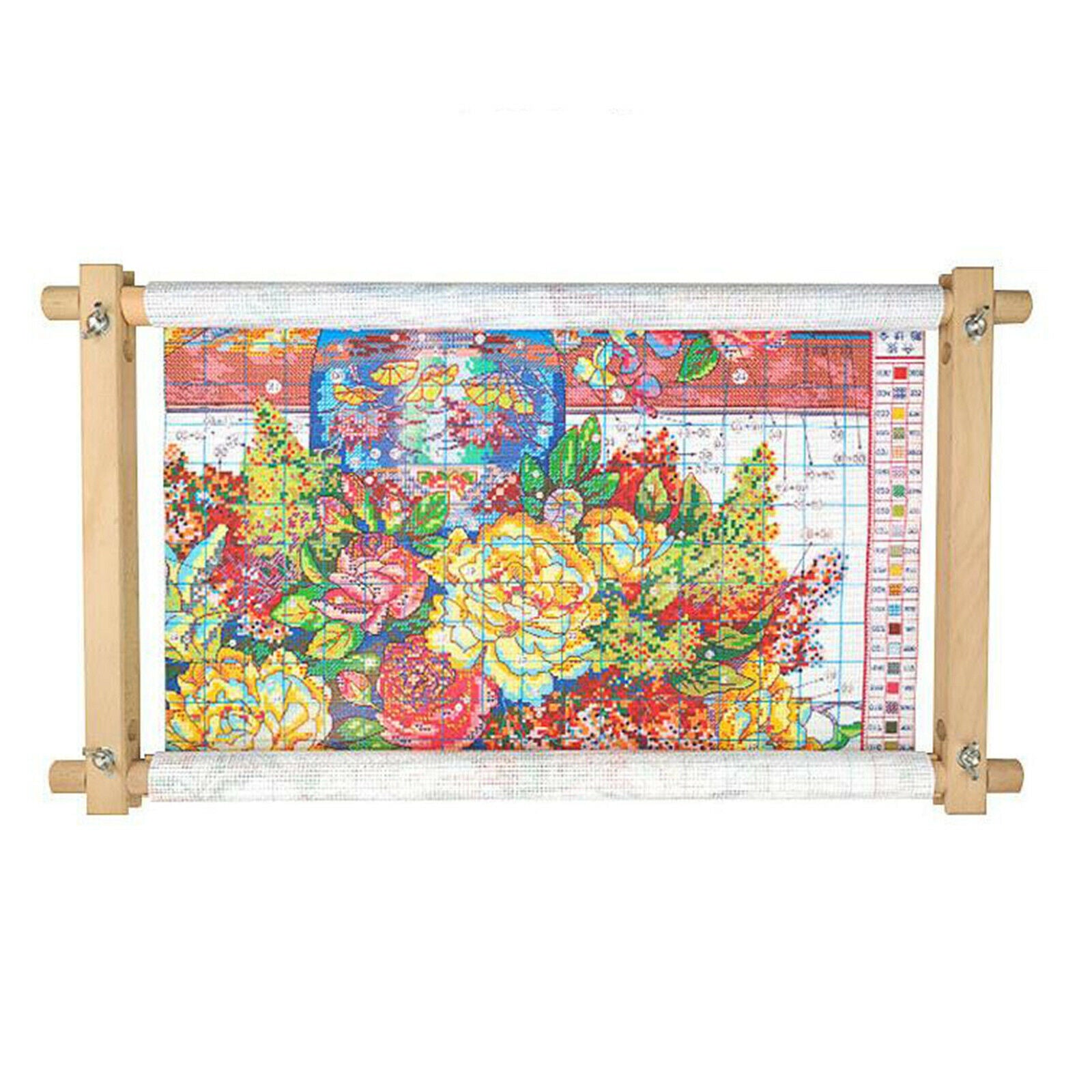 Portable Cross Stitch Scroll Embroidery Needlepoint Frame DIY Sewing Hoop