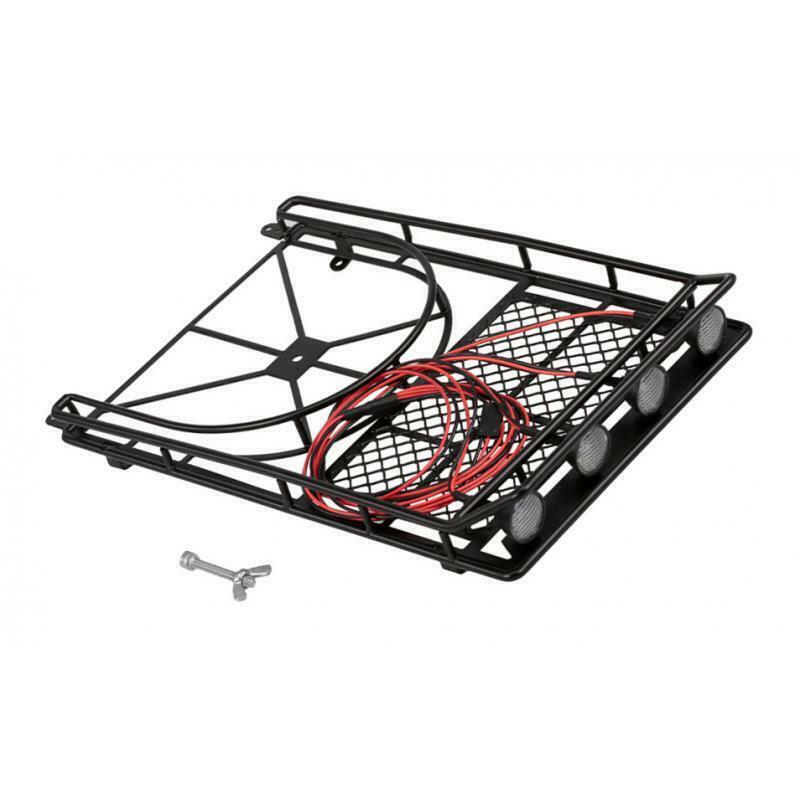 Roof Rack Cargo Basket with 4pcs LED Lights - Car Top Luggage Holder Carrier