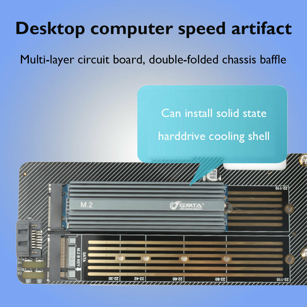 Dual M.2 PCIe Adapter PCI-E 3.0 X4 to M.2 M Key + B Key Expansion Card @