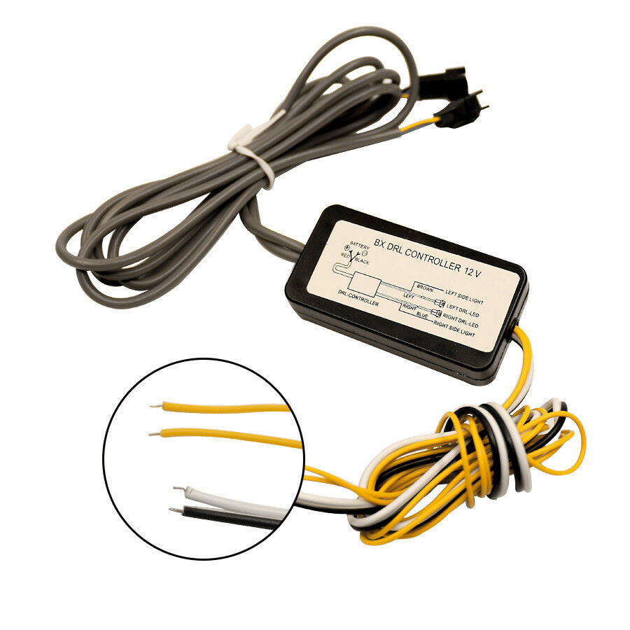 2x Car DRL White/Amber Switchback Flowing LED Headlight Flasher DRL Turn Signals