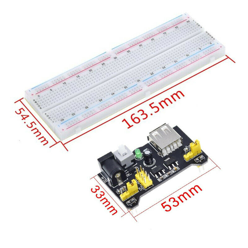 1set MB102 High-quality Breadboard Power Module 830 Points 65 Jumper WiresY1