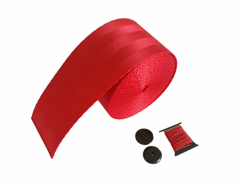 Seat Belts Red 3.6M Harness 3 Point Auto Racing Front Car Safety Retractable Lap