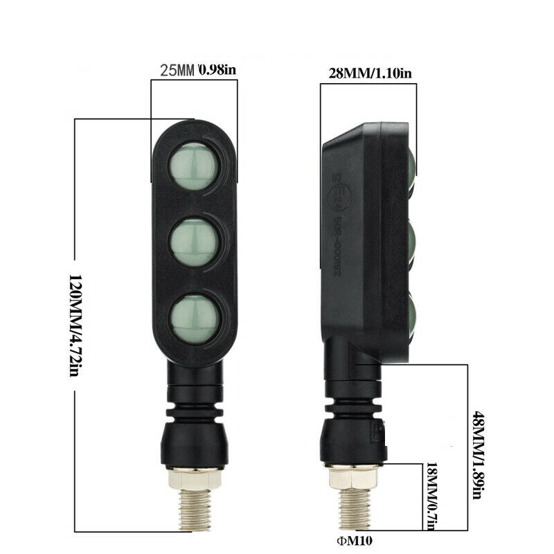 2PCS Motorcycle Dirt Bike Scooter LED Turn Signal Dual Light Blinker Indicator