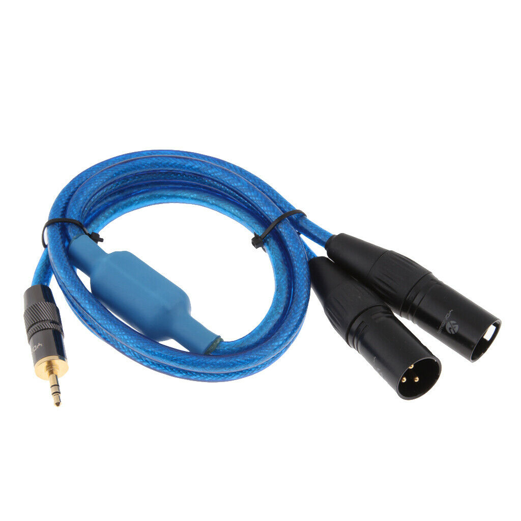 2PCS Single Mono Male 1/8 inch (3.5mm Jack) to Dual XLR Male Plug Audio Cable