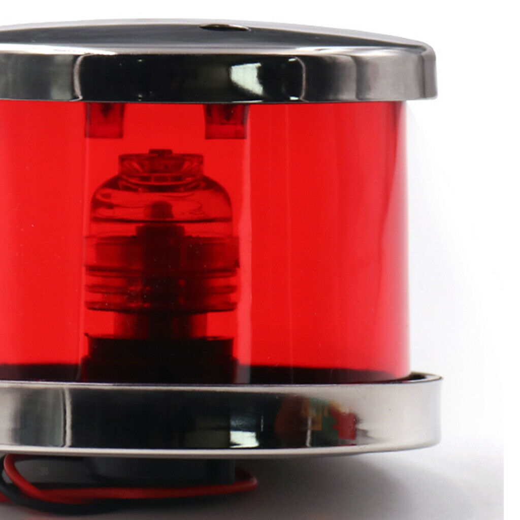 Boat 12V Red Navigation Light Port Durable Stainless Steel Ultra Bright Lamp