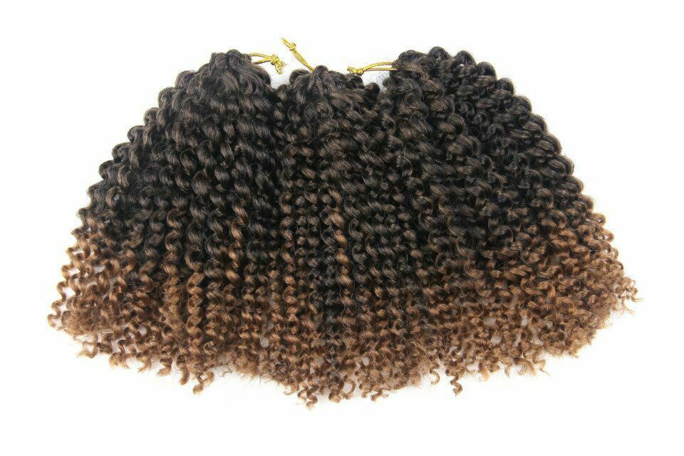 8" Ombre Curly Twist Crochet Hair Mali Bob Synthetic Kinky Braids Hair Extension