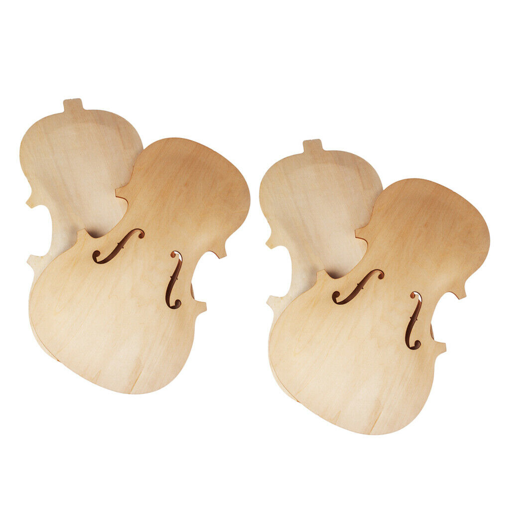 4 Sets Violin Front Top Panel Backplate for Violin Fiddle Luthier Supply
