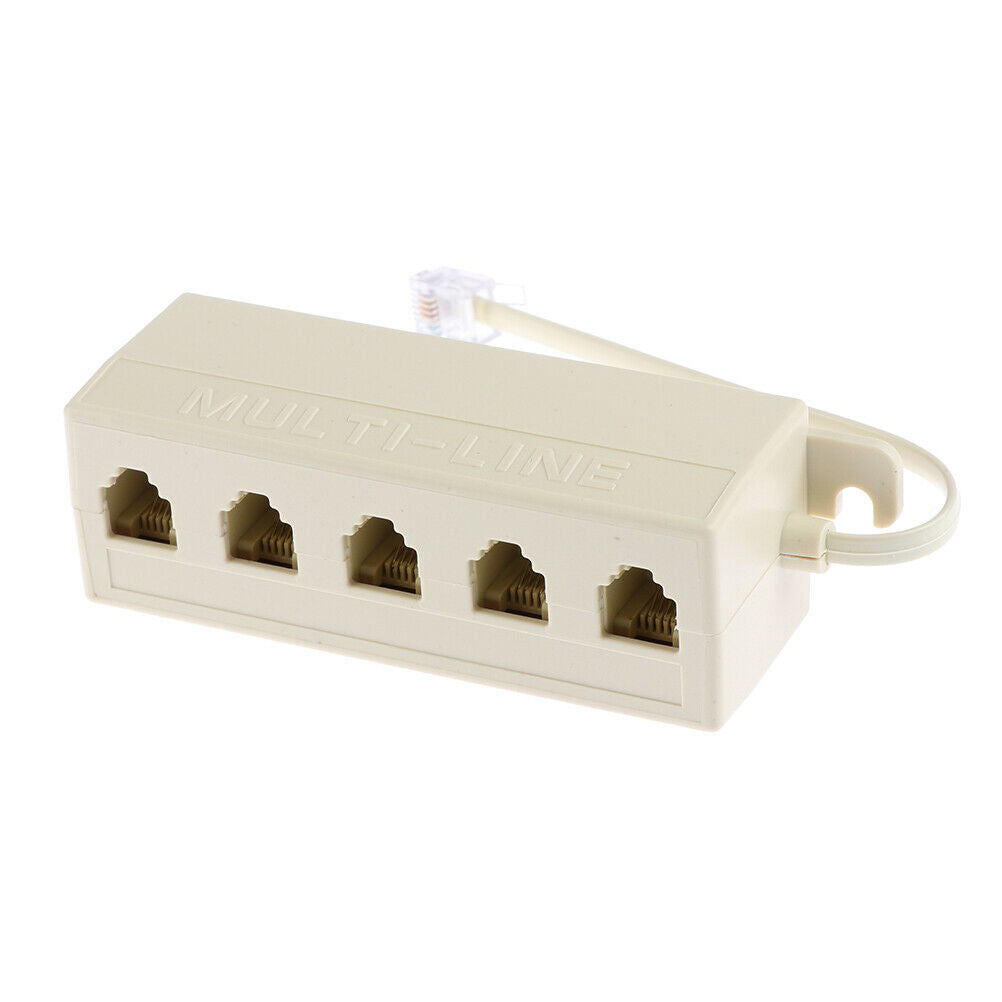 1Pc RJ11 splitter 5 way adapter 1 male to 5 female RJ-11 phone jack splitt.l8