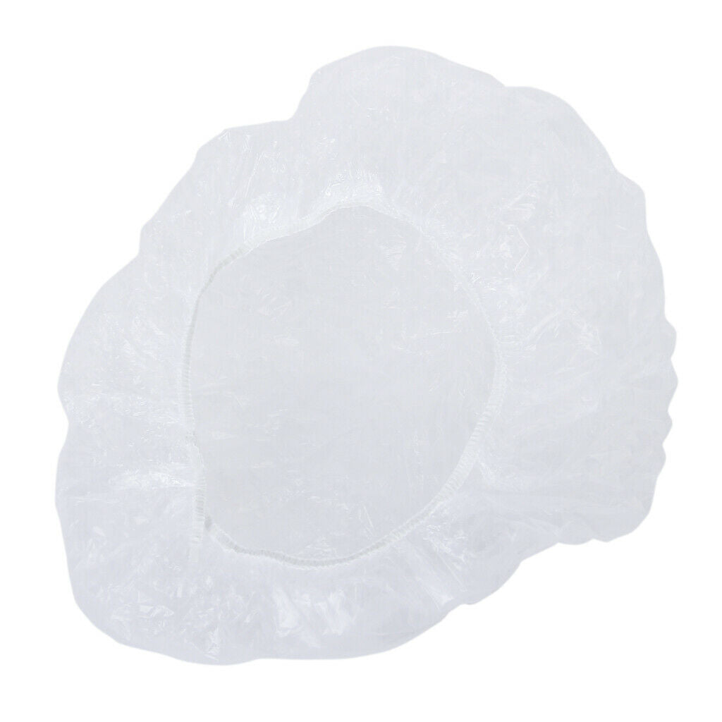 100Pcs Disposable Clear Shower Hair Perming Coloring Caps for Spa Salon